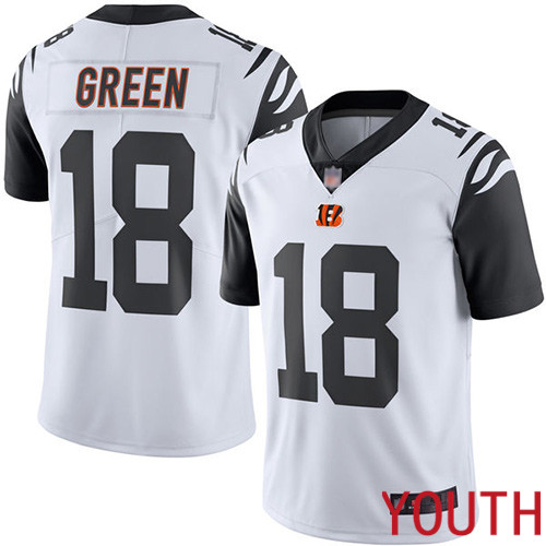 Cincinnati Bengals Limited White Youth A J  Green Jersey NFL Footballl #18 Rush Vapor Untouchable